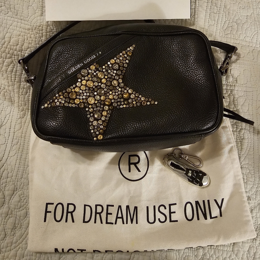 Golden Goose Black Leather Star Bag